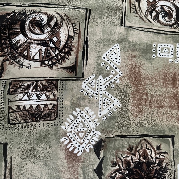 Vintage 90s/Y2K Caribou Tan Green Tribal Pattern Tank Top Womens Size Large Boho - Picture 6 of 15